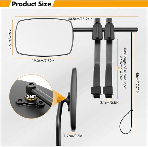 Universal Clip-on Towing Mirror, Mirror Extenders for Towing, Side Mirror Extensions for Towing,360° Rotation Adjustable,Side and Rearview Convex Trailer Mirrors for Car Truck Trailer RV SUV, 2 Pack in Kuwait