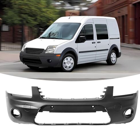 المصد الأمامي لسيارة Ford Transit Connect مع فتحات مصابيح الضباب 2010-2013، شريط الوجه المصد البلاستيكي يحل محل رقم OE رقم FO1000661,9T1Z17D957EB in Kuwait