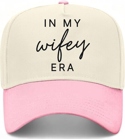 in My Wifey Era Cursive Vintage Trucker Hat | Wedding Marriage Fiancée | Premium Snapback Baseball Hat for Women & Wives in Saudi Arabia