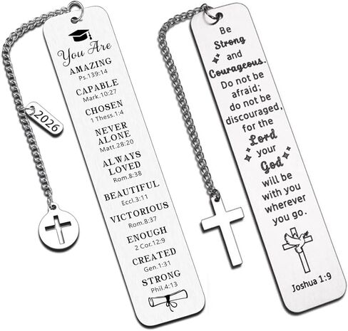 Bible Bookmarks 2 Pcs Christian Book Mark Religious Cross Bookmarks for Bible Page Markers Baptism Gifts for Women First Communion Gifts (Silver Bible2) in Saudi Arabia