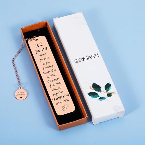 22 Year Anniversary Copper Gifts for Him Her Couples 22nd Wedding Anniversary, Gifts for Wife Husband Gift for 22nd Copper Anniversary Bookmark for Women Men in Saudi Arabia