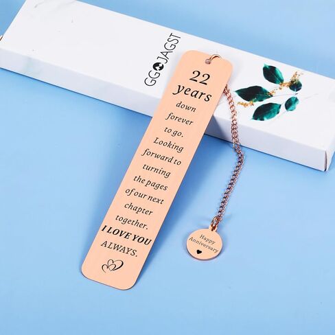 22 Year Anniversary Copper Gifts for Him Her Couples 22nd Wedding Anniversary, Gifts for Wife Husband Gift for 22nd Copper Anniversary Bookmark for Women Men in Saudi Arabia