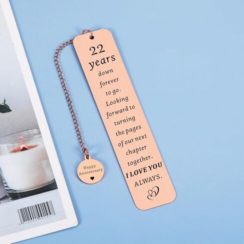 22 Year Anniversary Copper Gifts for Him Her Couples 22nd Wedding Anniversary, Gifts for Wife Husband Gift for 22nd Copper Anniversary Bookmark for Women Men in Saudi Arabia