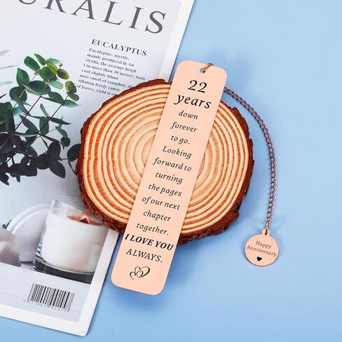22 Year Anniversary Copper Gifts for Him Her Couples 22nd Wedding Anniversary, Gifts for Wife Husband Gift for 22nd Copper Anniversary Bookmark for Women Men in Saudi Arabia