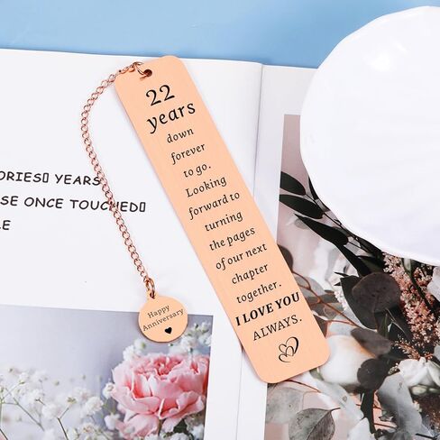 22 Year Anniversary Copper Gifts for Him Her Couples 22nd Wedding Anniversary, Gifts for Wife Husband Gift for 22nd Copper Anniversary Bookmark for Women Men in Saudi Arabia