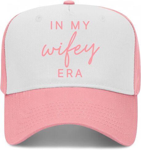 in My Wifey Era Cursive Vintage Trucker Hat | Wedding Marriage Fiancée | Premium Snapback Baseball Hat for Women & Wives in Saudi Arabia