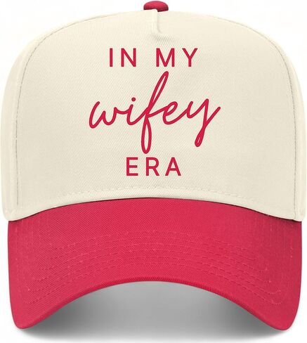 in My Wifey Era Cursive Vintage Trucker Hat | Wedding Marriage Fiancée | Premium Snapback Baseball Hat for Women & Wives in Saudi Arabia