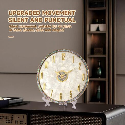 ساعة حائط مزخرفة فاخرة بوجه منقوش على شكل صدفة، ساعة حائط إبداعية صامتة وخالية من القراد، إطار من الألومنيوم، تصميم دائري حديث كبير لغرفة المعيشة in Kuwait