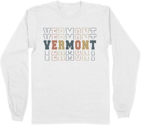 TeesAndTankYou Stacked Vermont Long Sleeve Shirt Unisex in Saudi Arabia
