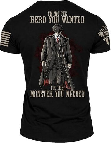 Warrior USA The Hero You Wanted T-Shirt – Black, 60/40 Cotton-Poly Blend, Regular Fit in Saudi Arabia