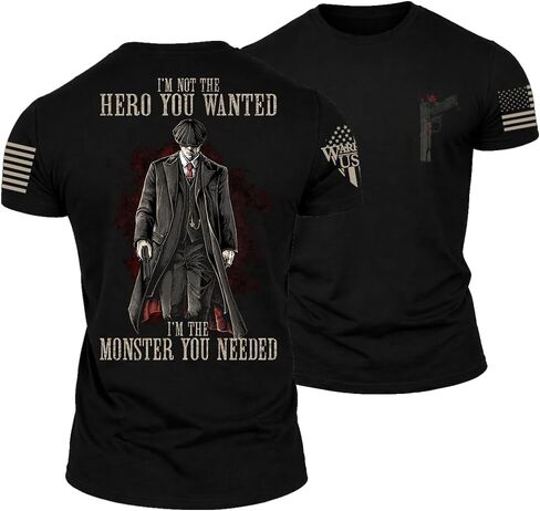 Warrior USA The Hero You Wanted T-Shirt – Black, 60/40 Cotton-Poly Blend, Regular Fit in Saudi Arabia