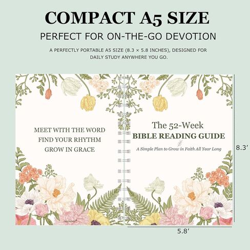 مجموعة مجلة دراسة الكتاب المقدس لمدة 52 أسبوعًا للنساء، مخطط قراءة الكتاب المقدس والتأمل لمدة عام، دفتر ملاحظات تعبدي مسيحي مع أقلام تمييز وأقلام وعلامات تبويب الفهرسة، مجموعة مذكرات دينية مقاس A5 in Kuwait