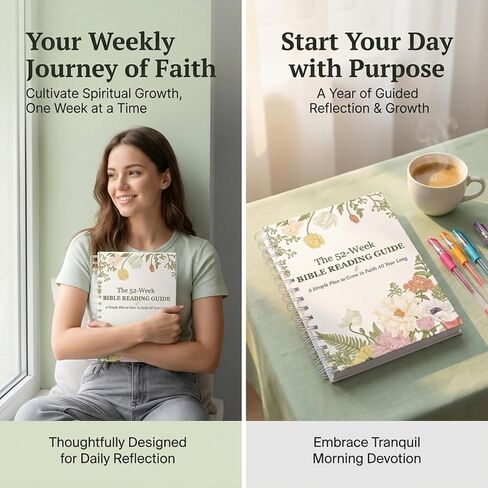 مجموعة مجلة دراسة الكتاب المقدس لمدة 52 أسبوعًا للنساء، مخطط قراءة الكتاب المقدس والتأمل لمدة عام، دفتر ملاحظات تعبدي مسيحي مع أقلام تمييز وأقلام وعلامات تبويب الفهرسة، مجموعة مذكرات دينية مقاس A5 in Kuwait