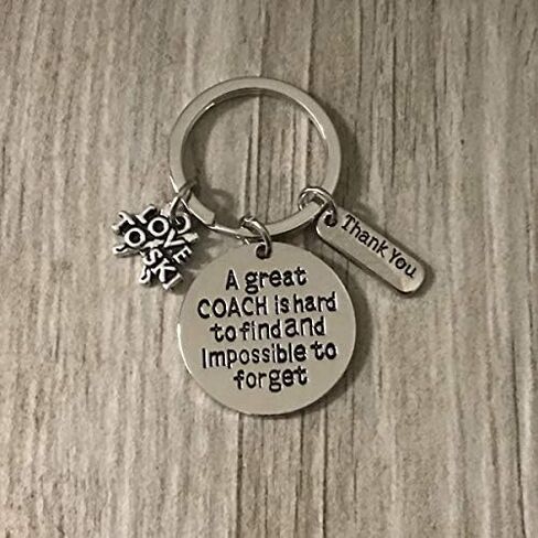 Ski Coach Keychain – “A Great Coach Is Hard to Find and Impossible to Forget" Stainless Steel Key Ring, Thank You Gift for Ski Instructors and Team Coaches in Saudi Arabia