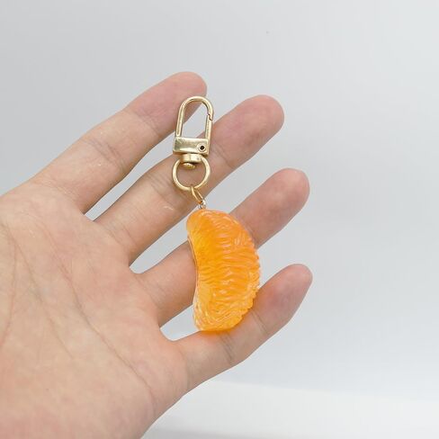 Fruit Orange Keychain Charm Orange Petal Meat Key Chain Ring Pendant Keyring Gifts for Men Women Purse Bags in Saudi Arabia