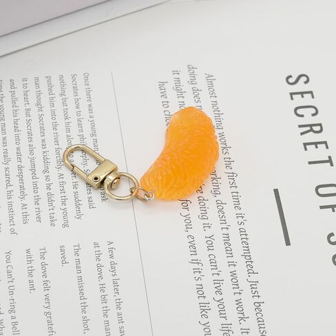 Fruit Orange Keychain Charm Orange Petal Meat Key Chain Ring Pendant Keyring Gifts for Men Women Purse Bags in Saudi Arabia
