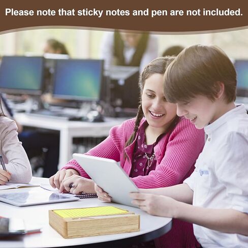 Buqoo Rubberwood Sticky Note Holder,Memo Pad Holder Dispenser Organizer with Pen Slot,Desktop Accessories Organizer for Office School Home in Kuwait