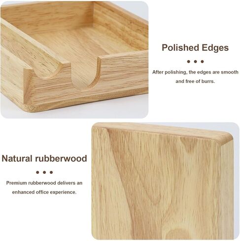 Buqoo Rubberwood Sticky Note Holder,Memo Pad Holder Dispenser Organizer with Pen Slot,Desktop Accessories Organizer for Office School Home in Kuwait