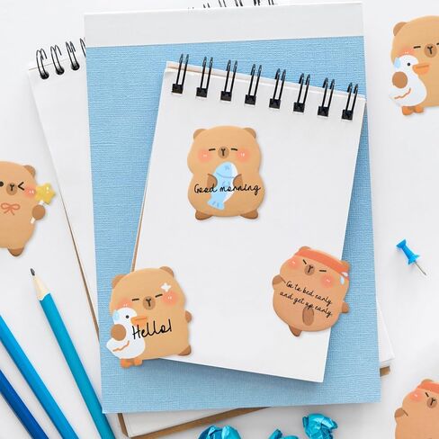 Capybara Shape Sticky Notes, Cute Cartoon Capybara Sticky Memo Pads Kawaii Small Self-Stick Memo Note Pad, 4 Packs 60 Sheets/Pack, Self-Stick Notepad for Office School Student Kids in Saudi Arabia