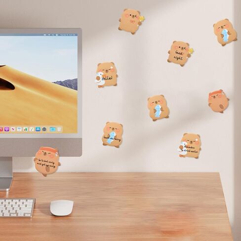 Capybara Shape Sticky Notes, Cute Cartoon Capybara Sticky Memo Pads Kawaii Small Self-Stick Memo Note Pad, 4 Packs 60 Sheets/Pack, Self-Stick Notepad for Office School Student Kids in Saudi Arabia
