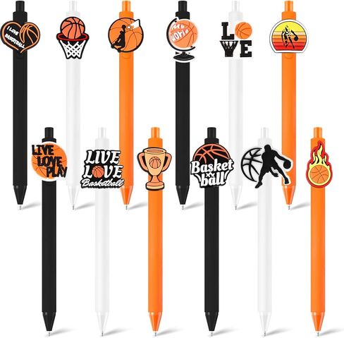 24 Pcs Sports Ballpoint Pens Basketball Sports Themed Birthday Supplies Basketball Writing Pens Bulk Black Ink Pen Gifts for Office Party Favors in Saudi Arabia