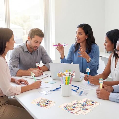 Lucky Sea 15 مجموعة من هدايا تقدير شهر العمل الاجتماعي للبالغين: 15 قطعة من أقلام حبر جاف وبطاقات حبر أسود للعمل الاجتماعي وحقائب هدايا جيدة لمستلزمات حفلات عيد الميلاد وعيد الشكر in Kuwait