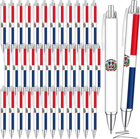 Eaasty 36 Pcs Dominican Republic Flag Ballpoint Pen Funny Retractable Rolling Paper Ballpoint Pen Dominican Flag Travel Souvenir Gifts for Men Women Office Gifts Supplies in Saudi Arabia