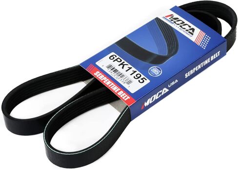 MOCA 4PK910 & 6PK1195 2 Pcs EPDM Serpentine Belts fits 2004 for Mitsubishi Endeavor 3.8L 3797CC, 2004-2008 Endeavor 3.8L 3828CC, 2004-2009 Galant 3.8L, 2004 Galant 3.8L in Kuwait