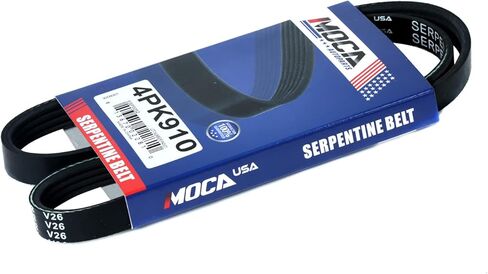 MOCA 4PK910 & 6PK1195 2 Pcs EPDM Serpentine Belts fits 2004 for Mitsubishi Endeavor 3.8L 3797CC, 2004-2008 Endeavor 3.8L 3828CC, 2004-2009 Galant 3.8L, 2004 Galant 3.8L in Kuwait