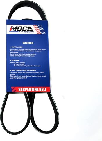 MOCA 4PK910 & 6PK1195 2 Pcs EPDM Serpentine Belts fits 2004 for Mitsubishi Endeavor 3.8L 3797CC, 2004-2008 Endeavor 3.8L 3828CC, 2004-2009 Galant 3.8L, 2004 Galant 3.8L in Kuwait