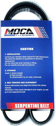 MOCA 4PK910 & 6PK1195 2 Pcs EPDM Serpentine Belts fits 2004 for Mitsubishi Endeavor 3.8L 3797CC, 2004-2008 Endeavor 3.8L 3828CC, 2004-2009 Galant 3.8L, 2004 Galant 3.8L in Kuwait