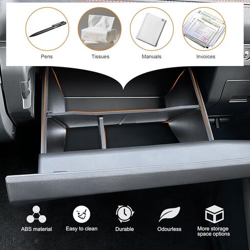 Car Glove Box Organizer Fit for Nissan Frontier 2022-2025 2026 (S/SV/Pro-X/Pro-4X/SL) Accessories - Multi-Compartment Storage Heavy Duty ABS Glove Box Storage Divider in Kuwait
