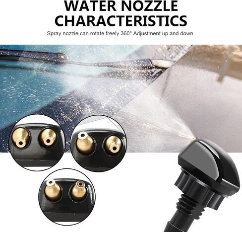 2 PCS Front Windshield Washer Nozzles, Double Holes Wiper Washer Nozzles, Nylon Straight Column Windshield Sprayer Jet, Universal for Most Cars, Trucks (Black) in Kuwait