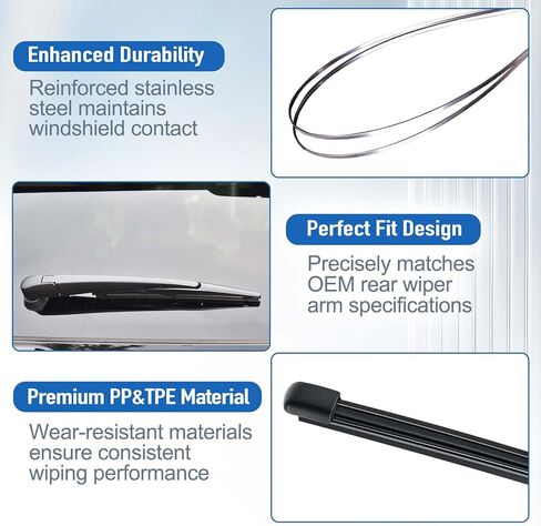 Rear Windshield Wiper for Hyundai Santa Fe 2024 2025, Streak-free OEM Back Wipers Blades, 14" Window Blade Replacement Assembly in Kuwait