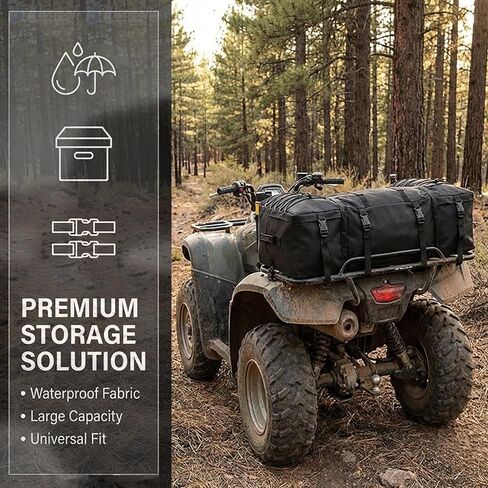حقيبة شحن خلفية ATV للحامل لـ CF Moto CFORCE 800 XC 2019-2024، حزمة تخزين ذيل ناعمة مع مقصورات جانبية، حقيبة أدوات مناسبة عالمية لركوب ATV رباعية على الطرق الوعرة in Saudi Arabia