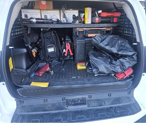 رف شحن داخلي من لوحة مولي من الألومنيوم متوافق مع 2010-2024 Toyota 4Runner الجيل الخامس، ملحقات صندوق نظام لوحة التخزين المعيارية in Kuwait