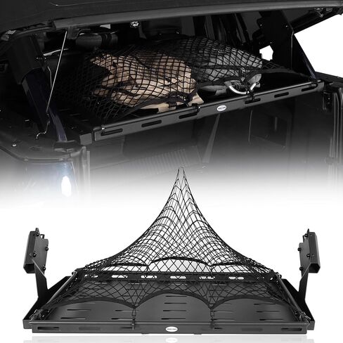 رف تخزين خلفي من Hooke Road Bronco، سلة شحن داخلية للطرق الوعرة لعام 2021 2022 2023 2024 2025 2026 Ford Bronco 4 أبواب صلبة وأعلى ناعمة (باستثناء Bronco Sport & Raptor) in Saudi Arabia