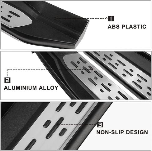 Running Boards Compatible with 2014 2015 2016 2017 2018 2019 Toyota Highlander, Silver Extruded Aluminum Side Step Rail Nerf Bars Accessories in Saudi Arabia
