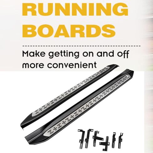 Running Boards Compatible with 2014 2015 2016 2017 2018 2019 Toyota Highlander, Silver Extruded Aluminum Side Step Rail Nerf Bars Accessories in Saudi Arabia