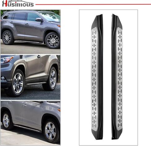 Running Boards Compatible with 2014 2015 2016 2017 2018 2019 Toyota Highlander, Silver Extruded Aluminum Side Step Rail Nerf Bars Accessories in Saudi Arabia