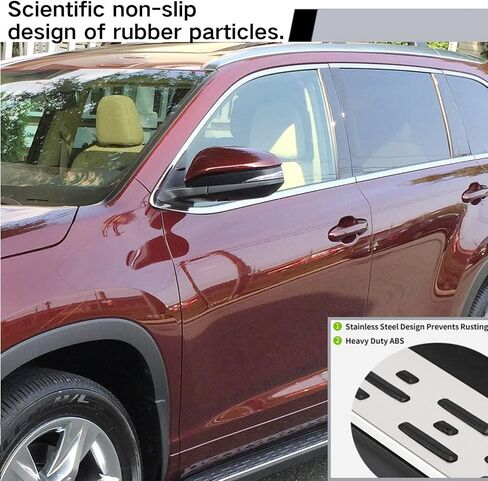Running Boards Compatible with 2014 2015 2016 2017 2018 2019 Toyota Highlander, Silver Extruded Aluminum Side Step Rail Nerf Bars Accessories in Saudi Arabia