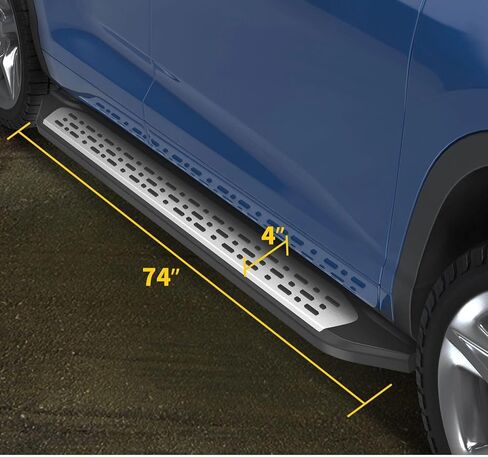 Running Boards Compatible with 2014 2015 2016 2017 2018 2019 Toyota Highlander, Silver Extruded Aluminum Side Step Rail Nerf Bars Accessories in Saudi Arabia