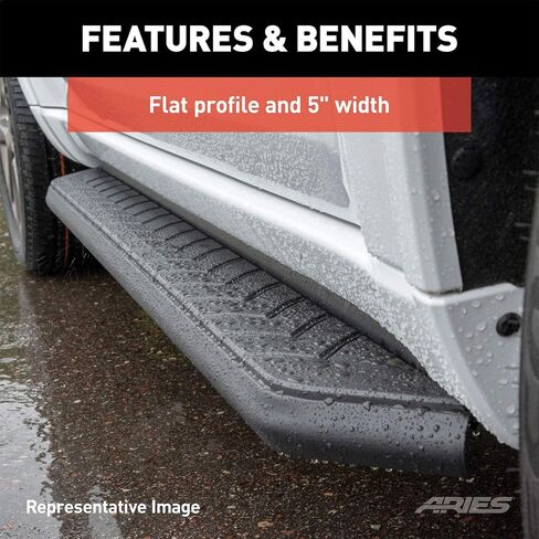 ARIES 2051970 AeroTread Running Boards 5 in. Carbide Black Powder Coat Aluminum Mounting Brackets Sold Separately AeroTread Running Boards in Saudi Arabia