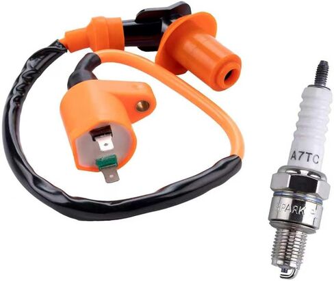 قابس الإشعال الكهربائي لملف الإشعال، أجزاء أداء GY6 50cc، ملحقات الدراجة، لمحركات رباعية الأشواط GY6 QMJ157، QMI157، QMJ152، QMI152 (برتقالي) in Kuwait