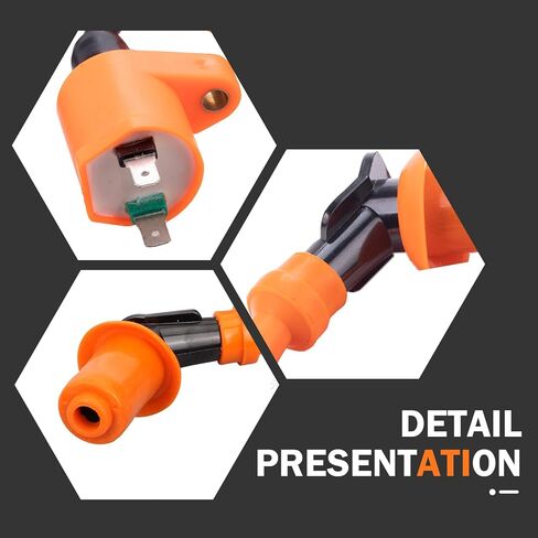 قابس الإشعال الكهربائي لملف الإشعال، أجزاء أداء GY6 50cc، ملحقات الدراجة، لمحركات رباعية الأشواط GY6 QMJ157، QMI157، QMJ152، QMI152 (برتقالي) in Kuwait