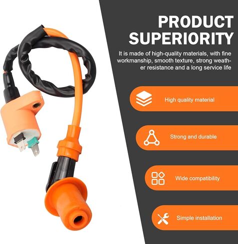 قابس الإشعال الكهربائي لملف الإشعال، أجزاء أداء GY6 50cc، ملحقات الدراجة، لمحركات رباعية الأشواط GY6 QMJ157، QMI157، QMJ152، QMI152 (برتقالي) in Kuwait