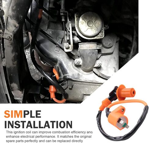 قابس الإشعال الكهربائي لملف الإشعال، أجزاء أداء GY6 50cc، ملحقات الدراجة، لمحركات رباعية الأشواط GY6 QMJ157، QMI157، QMJ152، QMI152 (برتقالي) in Kuwait