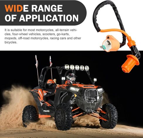 قابس الإشعال الكهربائي لملف الإشعال، أجزاء أداء GY6 50cc، ملحقات الدراجة، لمحركات رباعية الأشواط GY6 QMJ157، QMI157، QMJ152، QMI152 (برتقالي) in Kuwait