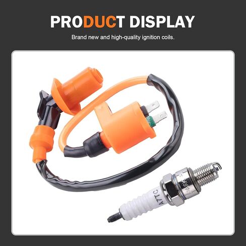 قابس الإشعال الكهربائي لملف الإشعال، أجزاء أداء GY6 50cc، ملحقات الدراجة، لمحركات رباعية الأشواط GY6 QMJ157، QMI157، QMJ152، QMI152 (برتقالي) in Kuwait