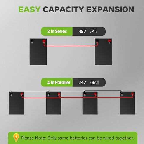 24V 7Ah Lithium LiFePO4 Battery with Upgraded 30A BMS, 24 Volt 25.6V 179.2Wh 2000+ Deep Cycle Rechargeable Lithium Iron Phosphate Battery for Ride On Toys, Power Wheels, Replaces LF8011 (F2 Terminals) in Kuwait